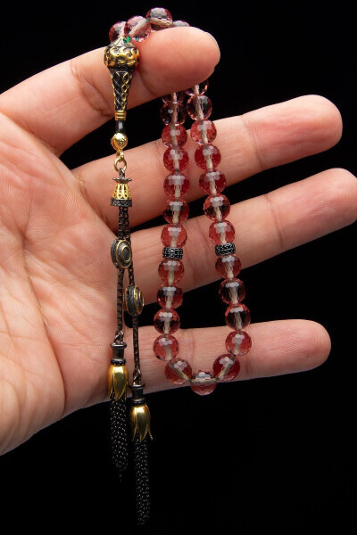 Gold and rhodium plated 925 sterling silver accessory with 7 color changing 8mm stone sultanite stone rosary - OTTOTESBİH (1)