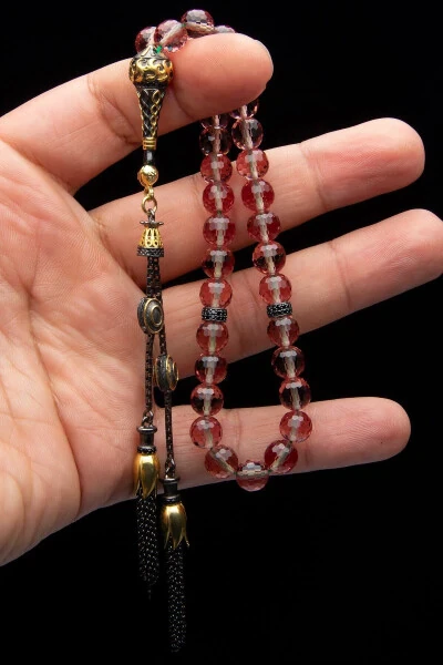 Gold and rhodium plated 925 sterling silver accessory with 7 color changing 8mm stone sultanite stone rosary - OTTOTESBİH (1)