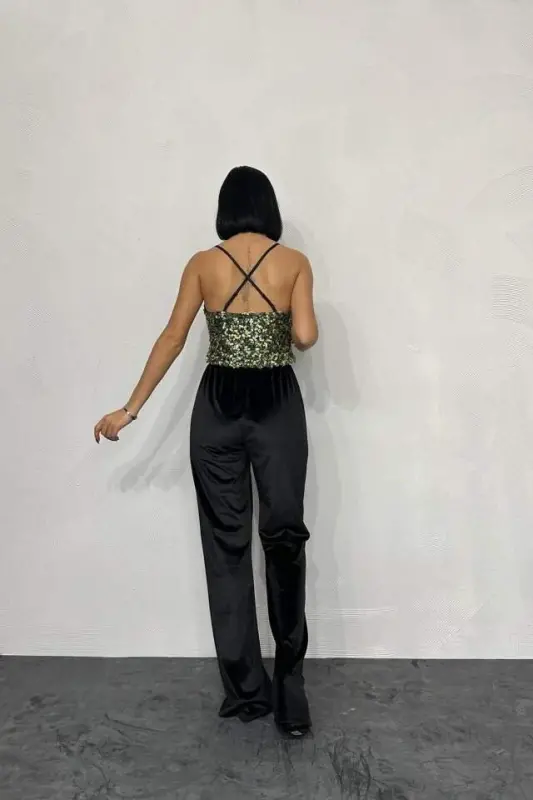 Gold Askılı Degaje Bluz - 3