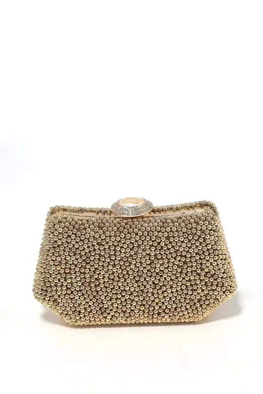 Gold Beaded Evening Bag Mother-of-Pearl Bridal Bag Evening Bag Party Bag Portfolio Clutch - 5