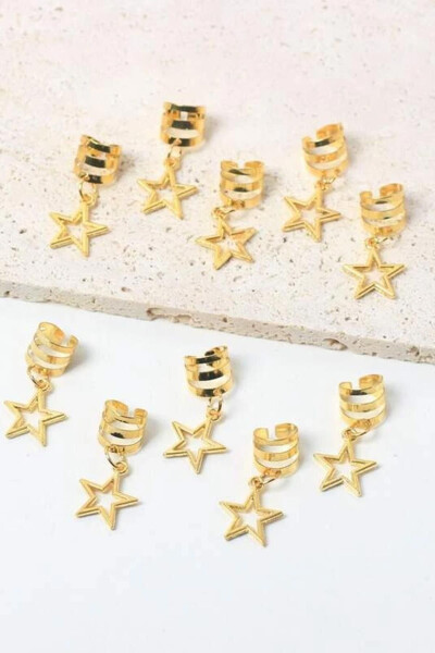 Gold Boho Star Hair Clip Set of 5 - 2