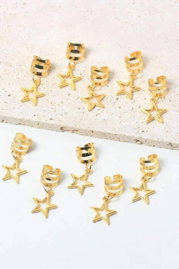 Gold Boho Star Hair Clip Set of 5 - 2