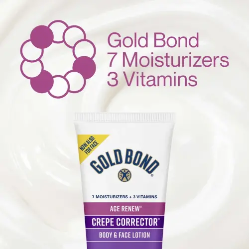 Gold Bond Age Renew Crepe Corrector Tana va yuz uchun loson, tiklovchi va silliqlashtiruvchi formula, quru teri uchun, 8 untsiya - 6