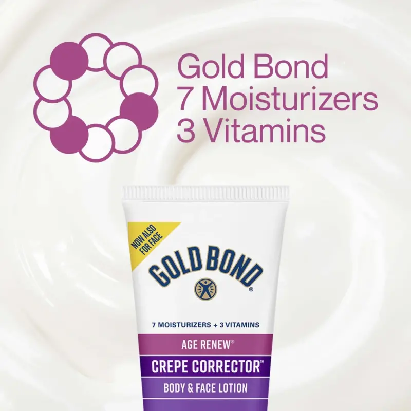 Gold Bond Age Renew Crepe Corrector Tana va yuz uchun loson, tiklovchi va silliqlashtiruvchi formula, quru teri uchun, 8 untsiya - 6