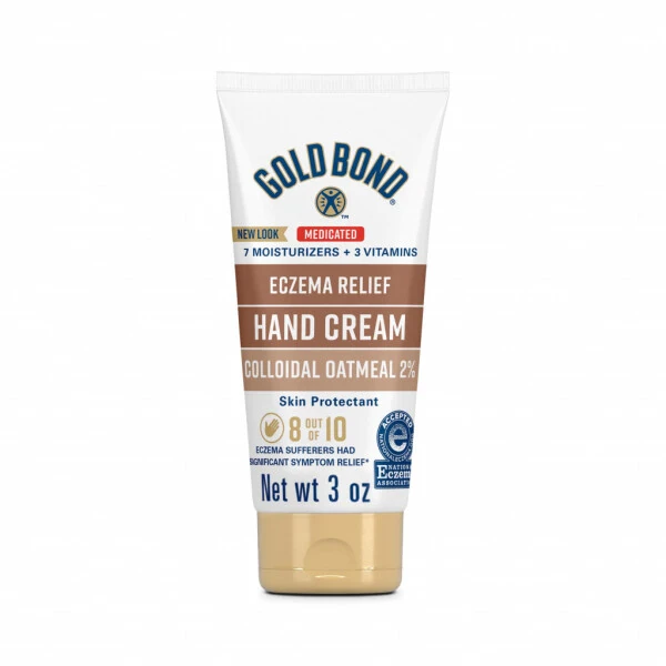 Gold Bond Medicated Eczema Relief Hand Cream, 3 oz., Skin Protectant Cream With 2% Colloidal Oatmeal - GOLD BOND