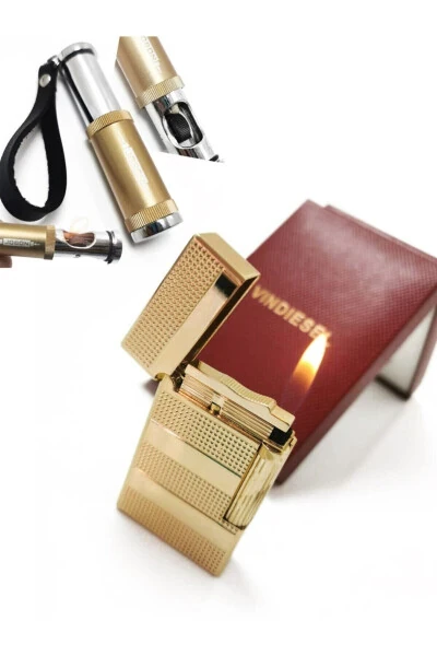 Gold Box Side Wheel Dupont Style Gas Lighter - GENEL MARKALAR