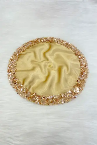 Gold Bride Groom Handkerchief, Sparkling Sequin Detailed Wedding Halay Bridesmaid Engagement Henna Circumcision Handkerchief-MENDİLIŞILMODELGOLDCE - 9