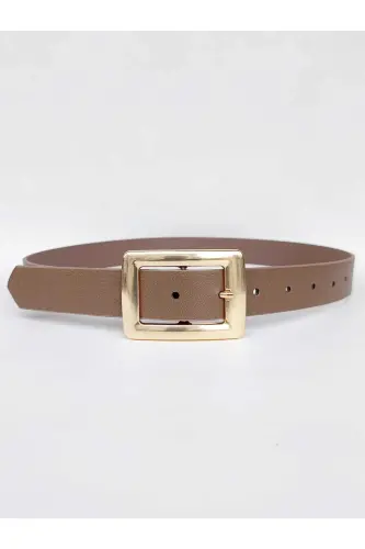 Gold Buckled Women's Mink Belt Jeans Belt, Jacket Belt, Trousers Belt - Mink 
