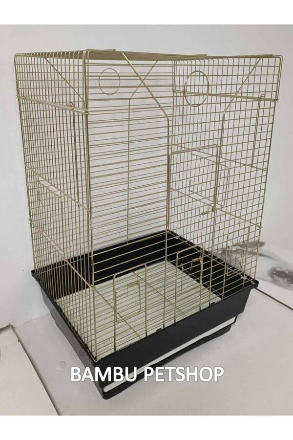 Gold Cage Budgie Parrot Cage 60x43x34cm Wooden Perch Feeder And Water Bottle GIFT! - 6