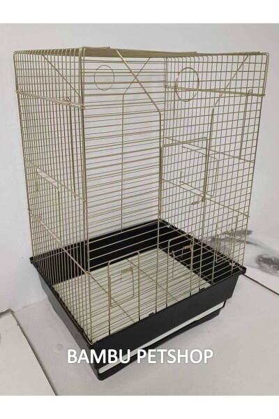 Gold Cage Budgie Parrot Cage 60x43x34cm Wooden Perch Feeder And Water Bottle GIFT! - 2