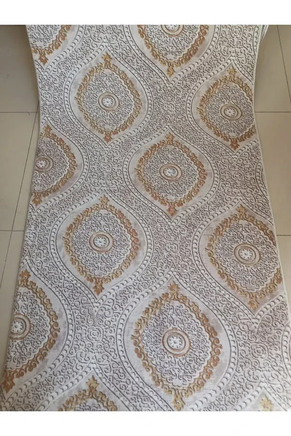 Gold Classic Washable Non-Slip Bottom All Seasons Living Room, Bathroom, Balcony, Youth Room Cut Runner - 1