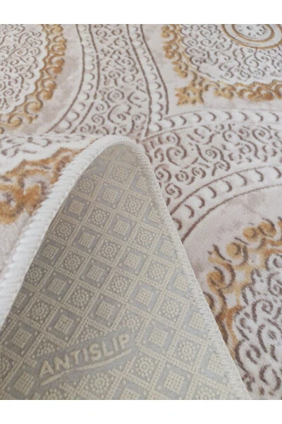 Gold Classic Washable Non-Slip Bottom All Seasons Living Room, Bathroom, Balcony, Youth Room Cut Runner - 3