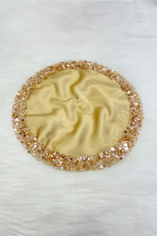 Gold Gelin Damat Mendili, Işıl Işıl Pul Detaylı Düğün Halay Nedime Söz Nişan Kına Sünnet Mendil-MENDİLIŞILMODELGOLDCE - 3