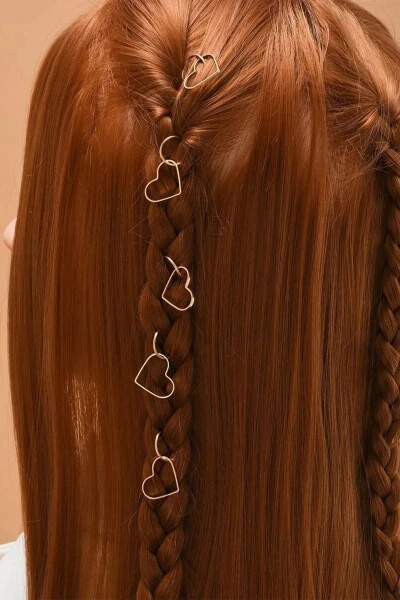 Gold Heart Hair Clip Set - BAHELS