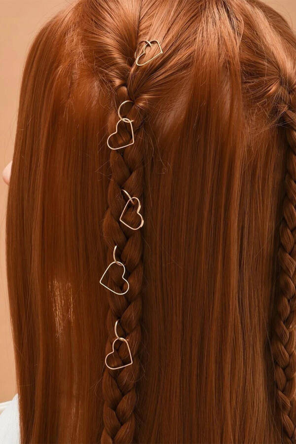 Gold Heart Hair Clip Set - 1