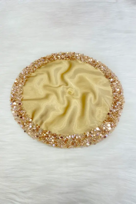 Gold Kelin Kuyov Ro'moli, Yaltiroq Sequined Tafsilotli To'y Halay Kuyovjo'ra So'z Noshon Kina Sunnat Ro'mol-MENDILIŞILMODELGOLDCE - 9