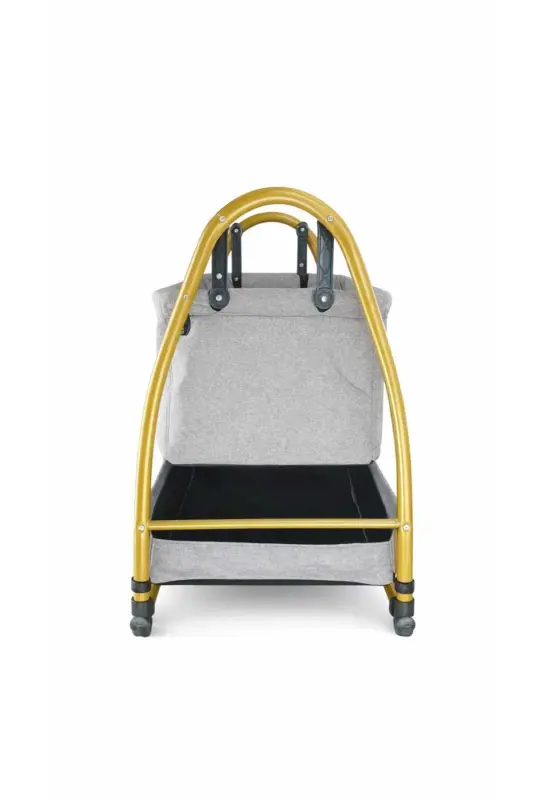 Gold Keten Kumaş Sallanabilir Sabitlenebilir Portatif Hamak Sepet Beşik-Kahverengi - 5