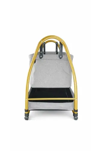 Gold Keten Kumaş Sallanabilir Sabitlenebilir Portatif Hamak Sepet Beşik-Kahverengi - 5