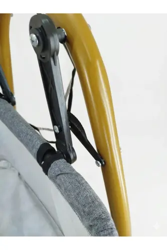 Gold Keten Kumaş Sallanabilir Sabitlenebilir Portatif Hamak Sepet Beşik-Kahverengi - 4