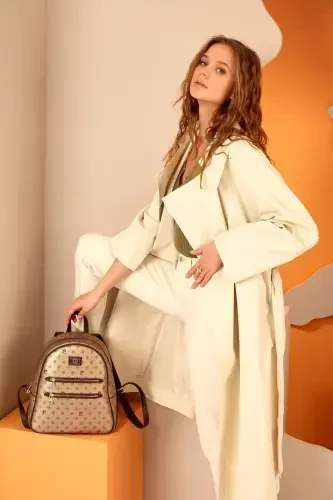 Gold Monogram Women's Backpack 05PO22Y1577-Gold Monogram - 1