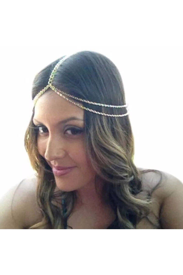 Gold Plated Chain Hair Accessory Hair Chain - 2