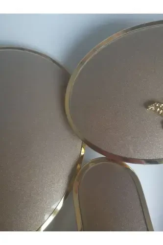 Gold Renk Gelin Bohçası Ayna Tarak Set Takım / Çeyizlik-Gold - 4