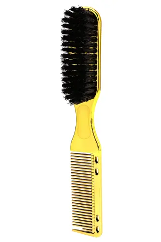 Gold Sakal Bıyık Tarama Fırçası Çift Taraflı Sakal Tarak ve Fırça – Şekillendirici, Anti-Statik-ALTIN - 6