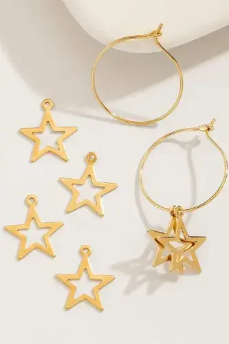 Gold Stars Hair Clip Buckle Set - gold/yellow - BAHELS (1)