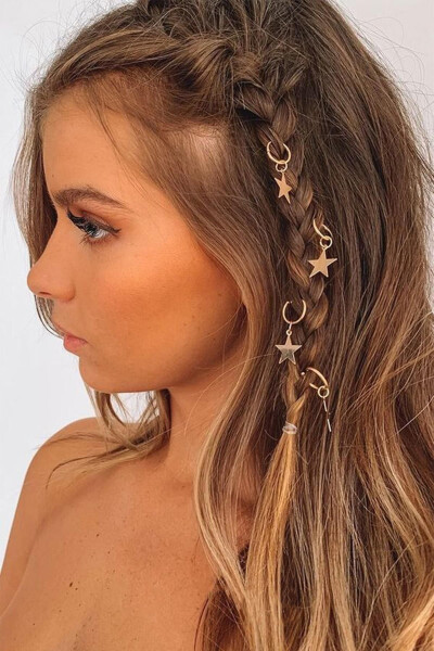 Gold Stars Hair Clip Set - 1