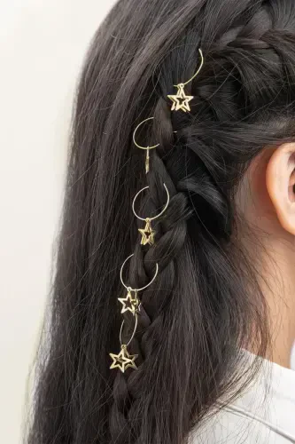 Gold Stars Серьги-заколка для волос Набор-золото/желтый - 1