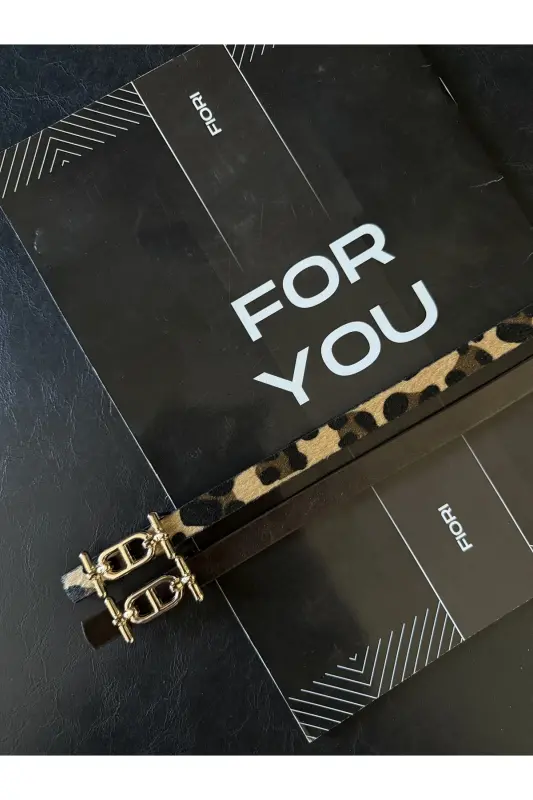 Gold Tokalı İnce Kemer, Pantolon Kemeri, Gömlek Kemeri, Ceket Kemeri-Kahve - 4