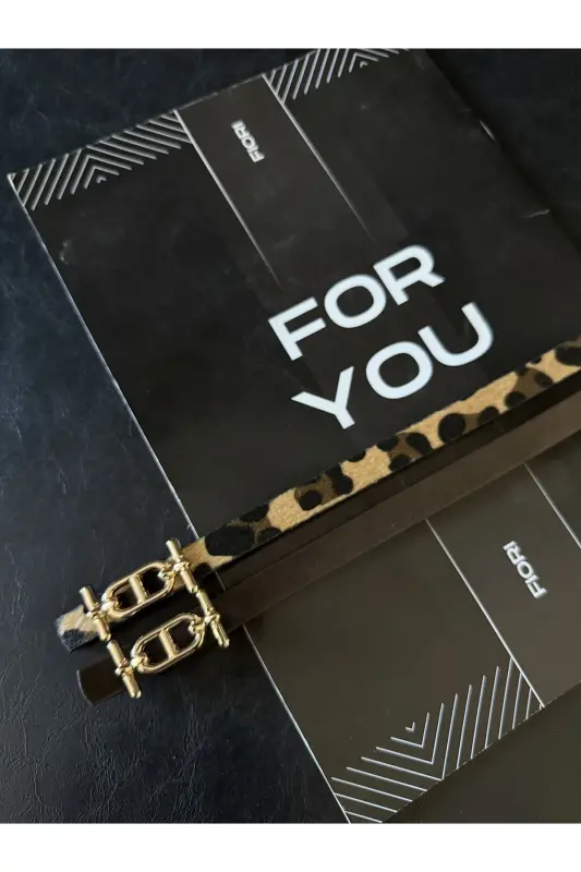 Gold Tokalı İnce Kemer, Pantolon Kemeri, Gömlek Kemeri, Ceket Kemeri-Kahve - 3