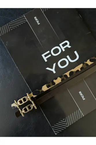 Gold Tokalı İnce Kemer, Pantolon Kemeri, Gömlek Kemeri, Ceket Kemeri-Kahve - 4