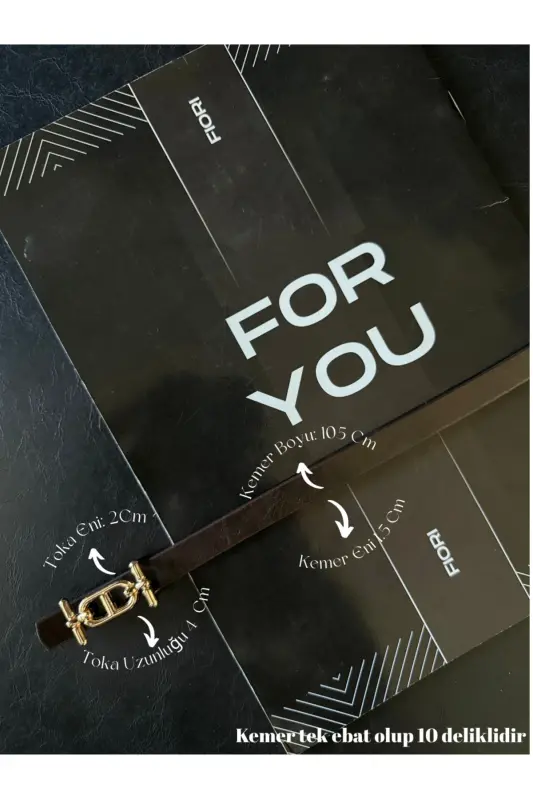 Gold Tokalı İnce Kemer, Pantolon Kemeri, Gömlek Kemeri, Ceket Kemeri-Kahverengi - 1