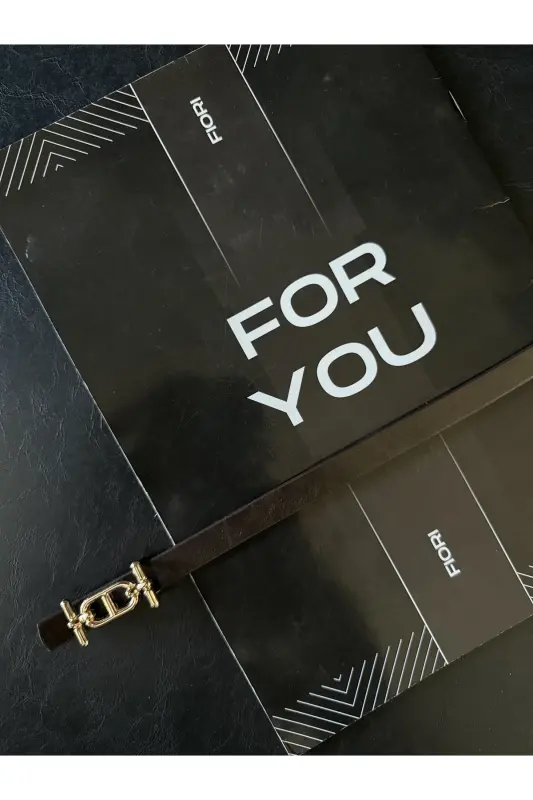 Gold Tokalı İnce Kemer, Pantolon Kemeri, Gömlek Kemeri, Ceket Kemeri-Kahverengi - 4