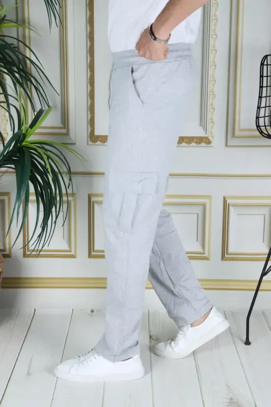 Golden Baggy cargo pocket sweatpants-baggygray - 1