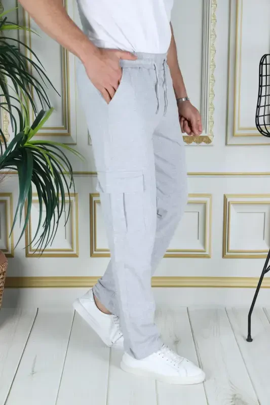 Golden Baggy cargo pocket sweatpants-baggygray - 8