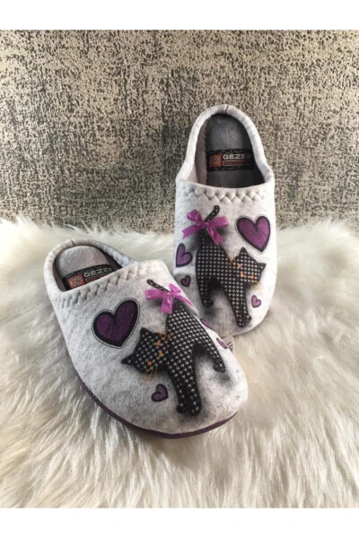 Golden Step Women's Cat Figured Winter Home Guest And Dowry Slippers - GEZER