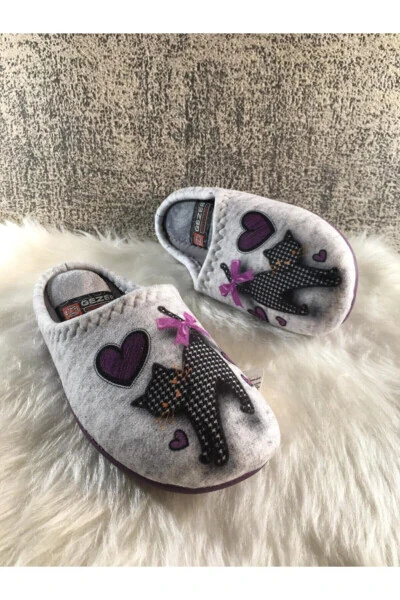 Golden Step Women's Cat Figured Winter Home Guest And Dowry Slippers - GEZER (1)