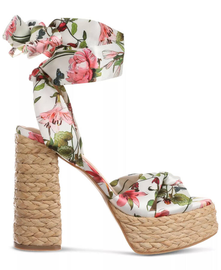 Goldiee Espadrille Platform Dress Sandals, Created for Modazone White Floral - 2