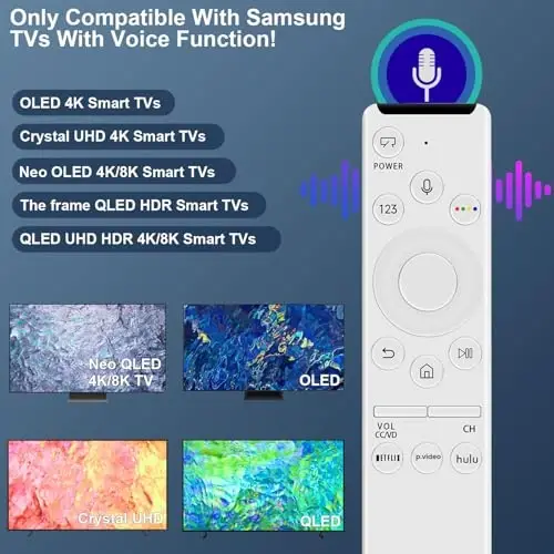 Голосовая замена для Samsung-TV-Remote Control, совместимая со всеми пультами Samsung Smart TV с функцией голосового управления. - 2