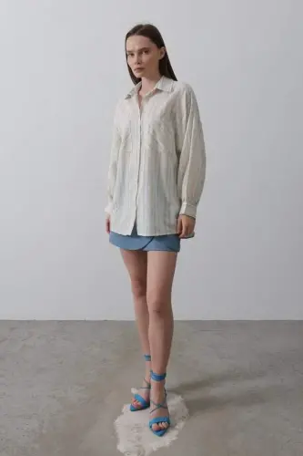 Gömlek - Bej Mavi - BÜYÜKBEDENIZ (1)