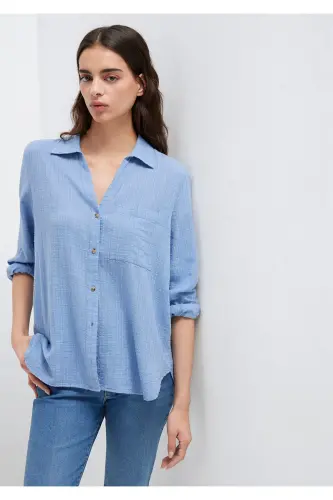 Gömlek Loose Fit / Bol Rahat Kesim 1211114-70853-Mavi - MAVI (1)