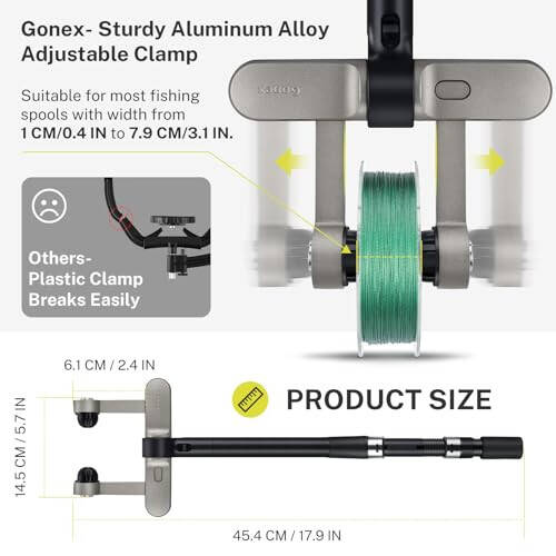 Gonex Baliqchilik Chiziq Spooli, O'rash Funksiyasi bilan, O'rnatishsiz, Spinning Makarasi, Qayta Tashlab Qo'yish Makarasi va Spincast Makarasi uchun Chiziq Sarg'ish Spooli, Chiziq Sarg'ish Stantsiyasi Tizimi - 5