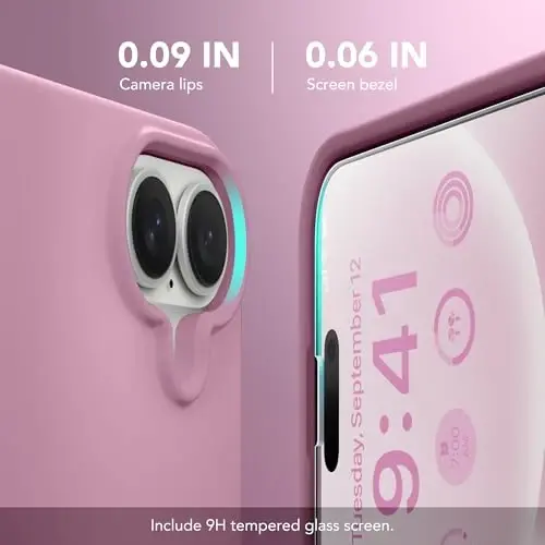 GONEZ Чехол с магнитом для iPhone 16, силиконовый, цвет черной смородины | Совместим с MagSafe, кнопкой камеры и защитным экраном, подкладка из микрофибры, 3 слоя, мягкий гель, ударопрочный, тонкий, 6,1 дюйма - 3