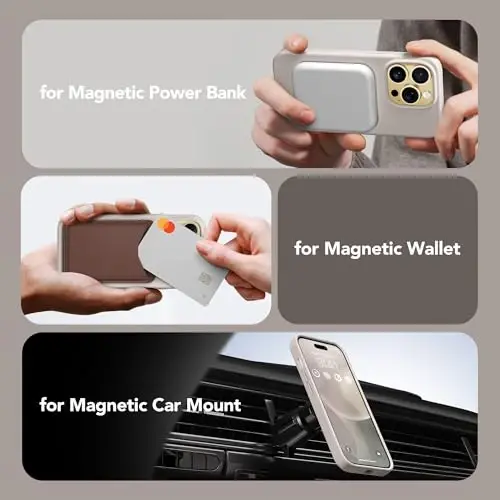 GONEZ Magnetic for iPhone 14 Pro Case, [Compatible with MagSafe] Anti-Scratch Microfiber Lining & Screen Protector, Shockproof Slim Phone Silicone Cover 6.1 inch, Stone - 5