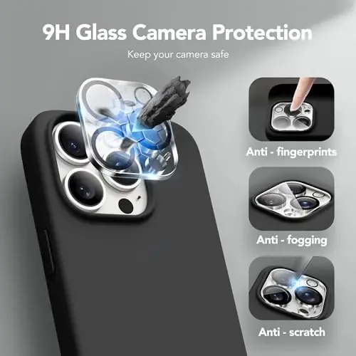 GONEZ for iPhone 14 Pro Max Case Silicone, Compatible with MagSafe, with Screen Protector + Camera Lens Protector, Liquid Silicone Shockproof Protective Phone 14 ProMax Case 6.7