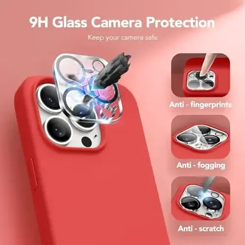 GONEZ for iPhone 14 Pro Max Case Silicone, Compatible with MagSafe, with Screen Protector + Camera Lens Protector, Liquid Silicone Shockproof Protective Phone 14 ProMax Case 6.7