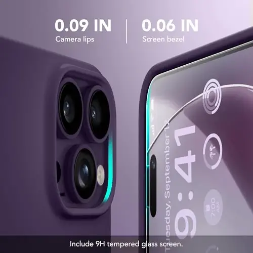 GONEZ for iPhone 14 Pro Max Case Silicone, Compatible with MagSafe, with Screen Protector + Camera Lens Protector, Liquid Silicone Shockproof Protective Phone 14 ProMax Case 6.7