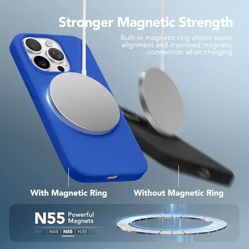 GONEZ for iPhone 14 Pro Max Case Silicone, Compatible with MagSafe, with Screen Protector + Camera Lens Protector, Liquid Silicone Shockproof Protective Phone 14 ProMax Case 6.7